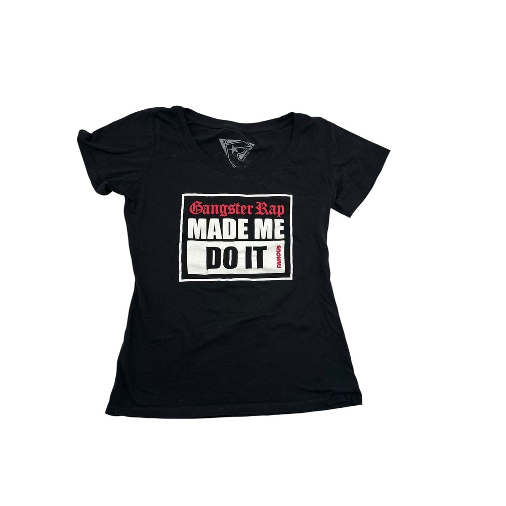 Famous Stars and Straps Gangster Rap Made Me Do‎ It Black Graphic Tee Shirt XL